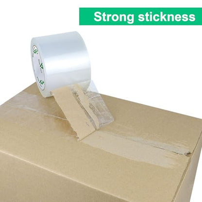 BOMEI PACK 3Inch Wide Clear Silent Packing Tape, 6Rolls 2.4Mil X 60Yds Heavy Duty No Noise Quiet Tape 3” for Moving, Shipping, Mailing, Storage and Packaging - size: 3inch x 60yds