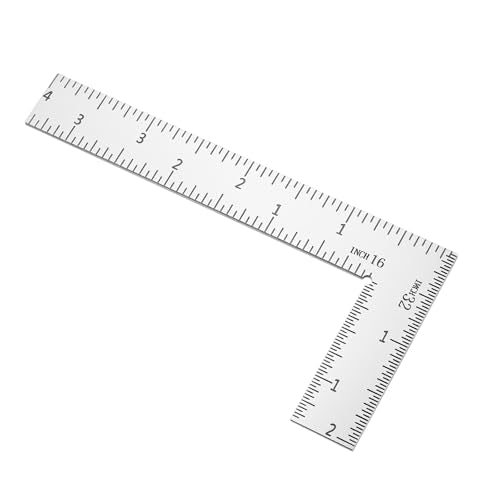Mabor L Shaped Ruler Mini Measuring Tool, 2 inch by 4 inch Square Ruler 90 Degree Square L Rulers Framing Measuring Tools for Engineers Carpenter