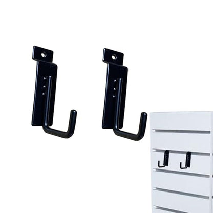 2 Pcs Slatwall Hooks J Shape Heavy Duty Hook Hangers for Display Slatboard Wall Accessories Hardware Hanging Garment Hook for Slate Panel Black 3.25 Inch