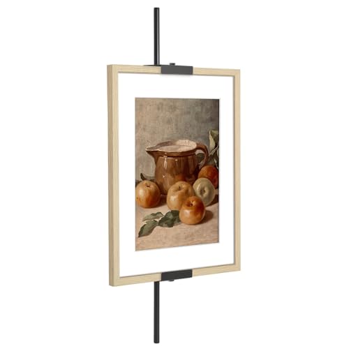 Americanflat 24" Picture Frame Stand - Wall Mounted Frame Stand - Artwork and Photo Easel with Adaptive Clamps for Different Frame Profiles - Ideal for 18x24 Frame - Black - size: 24 inch