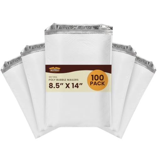 The Boxery 8.5x14.5" #3 Poly Bubble Mailers 100 Pack, Padded Envelopes, Self Seal, Waterproof Shipping Bags for Shipping & Packaging - size: #3 8.5x14.5'' (100)