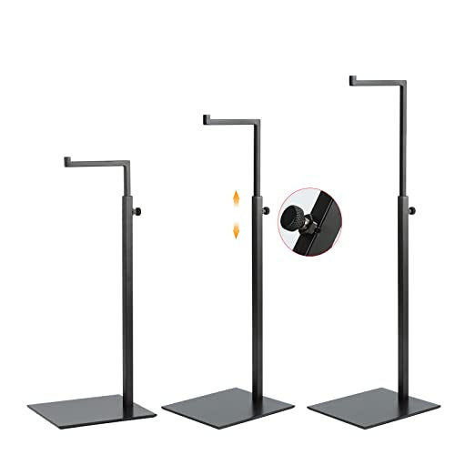 Purse Display Stand - 2 Pack Solid Black Bag Display Rack Stands, Counter Adjustable Height Stainless Steel Purse Handbag Holder Display Stand - color: Black