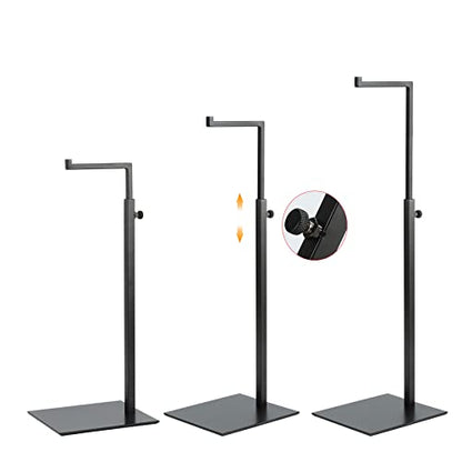 Purse Display Stand - 2 Pack Solid Black Bag Display Rack Stands, Counter Adjustable Height Stainless Steel Purse Handbag Holder Display Stand - color: Black
