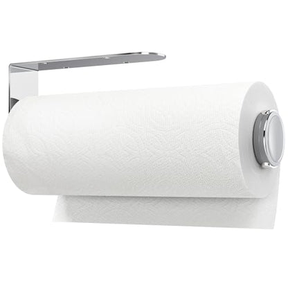 theaoo Paper Towel Holder Under Cabinet, One-Hand Tear, Wall Mount, Silver - color: Silver