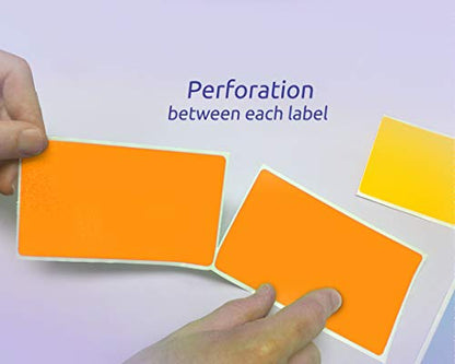 NextDayLabels 500 Rectangle Stickers, Color Coding Labels Roll, (3" x 5") - color: Fluorescent Orange