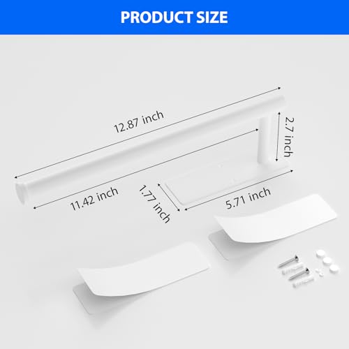 Paper Towel Holder Under Cabinet, Self-Adhesive,No Drilling, Stainless Steel, Wall-Mounted for Kitchen and Bathroom, Easy Install, Durable, Space-Saving, Ideal for Home, RV (White, 2 Pack) - color: White-2 Pack
