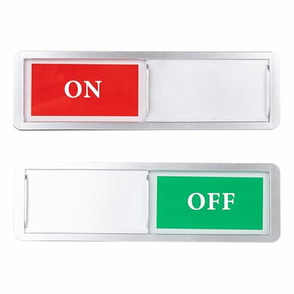 ON OFF Sign,Sliding Status Sign for Home Office Bathroom Conference Room - color: Silver On Off