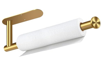 Gold Paper Towel Holder, Self Adhesive Paper Towel Holder Under Cabinet - color: Gold