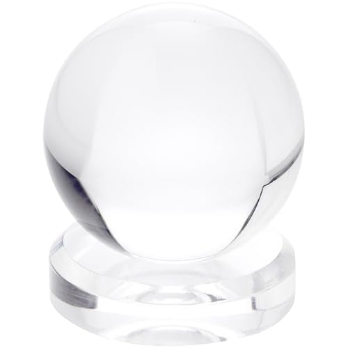 Plymor 3" W x 3" D Clear Round Egg/Sphere Base (1.5" Hole) (2 Pack) - size: 3" x 3" x 0.75"