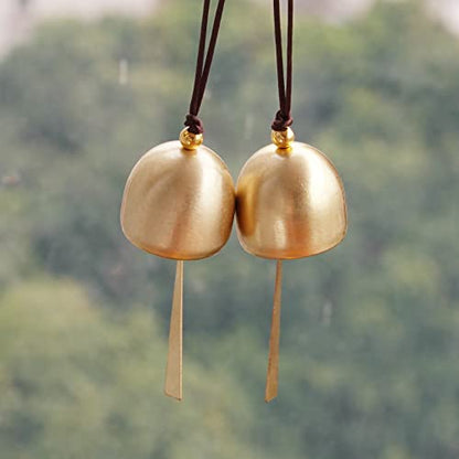 2Pcs Gold Plated Door Opening Bell Hanging Decoration Bell for Good Luck
