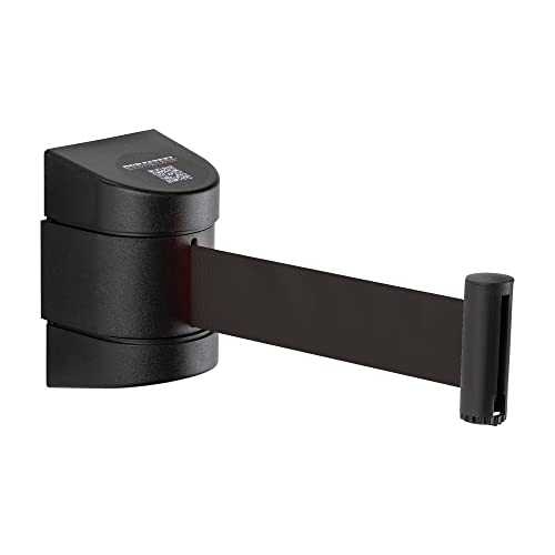 DuraSteel Wall Mount Retractable Belt Barrier - 6.5 Ft Black Safety Belt in Sturdy Black Casing - Guardian 2.0 Indoor & Outdoor Do Not Cross Caution Tape for Crowd Control Queue Barrier, Line Divider - color: Black Belt, size: Guardian 2.0 Black Body