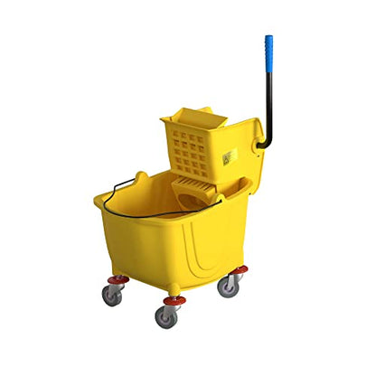 26 Qt. Yellow Mop Bucket and Side Press Wringer Combo - color: Yellow, size: 26 Qt.