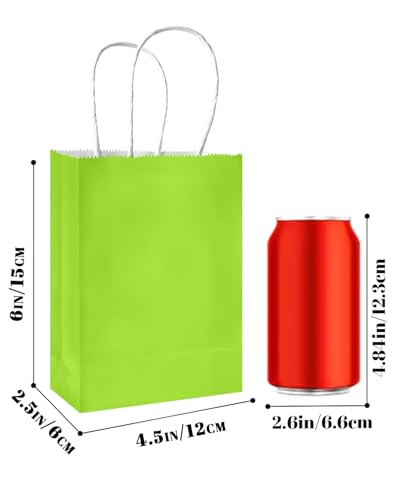 qiqee 24PCS Mini Gift Bag with Handles Bulk 4.5"x2.5"x6" Gift Bags Plum Green Bags Multiple Uses - color: Plum Green