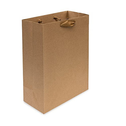 Prime Line Packaging Small Brown Gift Bags with Handles, 6x3x9 In, 50 Pack - size: 1 Count (Pack of 50)