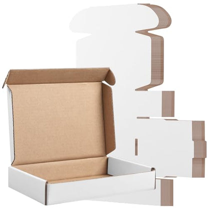 6x4x1 Inches Shipping Boxes Set of 50, White Corrugated Cardboard Boxes, Mailer Boxes for Small Business - size: 6x4x1 Inch