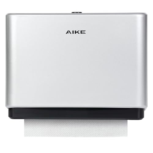 AIKE 200 Sheets Wall Mount Paper Towel Dispenser,Fit Multifold Paper,Silver - color: Silver