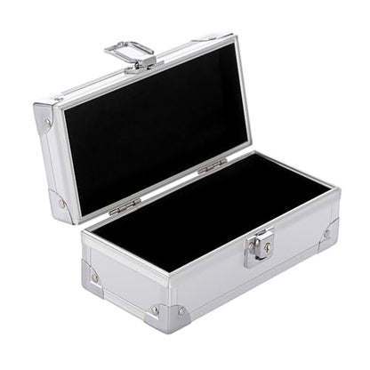 Hipiwe Lockable Cash Box Aluminium Alloy Money Box for with Key Lock - color: Silver, size: Small