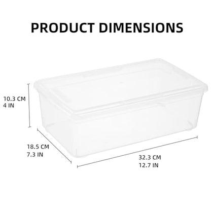 novelinks 12 Pack 6QT Plastic Storage Bins with Lids, Shoe Bins