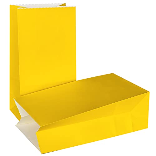 KEYYOOMY Mini Yellow Paper Bags Paper Lunch Bags (50 CT, 3.5x2.4x7.1 in) - color: Yellow, size: 3.5x2.4x7.1 in - Mini