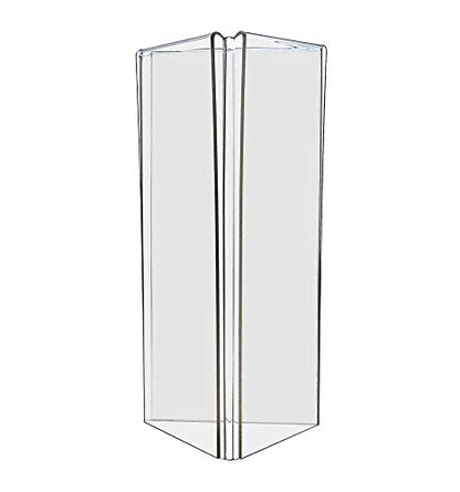 Sign Holder 4" x 9" Three Sided Table Tent POP Signs Restaurant Menu Display Frame Materials Tall Clear Acrylic Display Countertop Printed Material Advertisements Drink Specials by Marketing Holders - size: 4" x 9"
