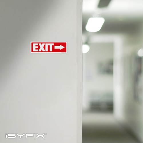 iSYFIX Exit Signs with Directional Right Arrows, 12x4 Inch, 6 Pack - color: Metal Right, size: 6 Pk 12x4