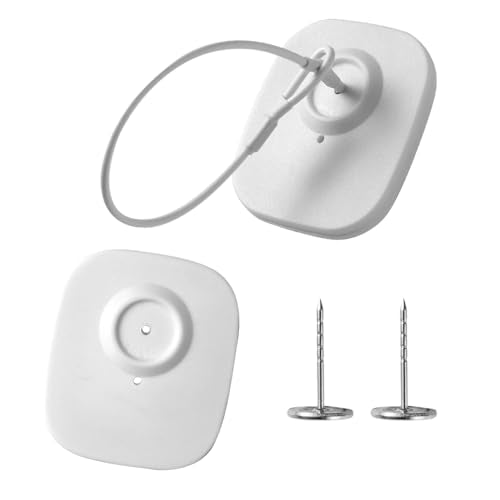 250Pcs 8.2Mhz RF Security Clothing Tags White Retails EAS Clothes Tag with 250 Pins and 100 Lanyards - style: 250 White Tags + 100 Lanyards