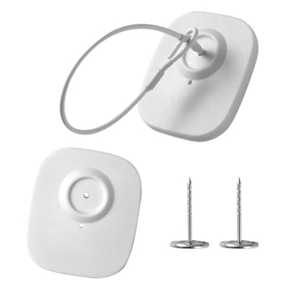 250Pcs 8.2Mhz RF Security Clothing Tags White Retails EAS Clothes Tag with 250 Pins and 100 Lanyards - style: 250 White Tags + 100 Lanyards