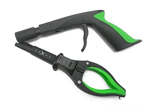 Grabber Tool 19" Aluminum Magnetic Claw with LED Light, Lightweight Foldable Reacher Grabber Pickup Tool, Gripper Grabbers for Elderly Grab Reaching Tool Trash Picker Grabber, Green, By Luxet 2-Pack