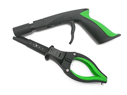 Grabber Tool 19" Aluminum Magnetic Claw with LED Light, Lightweight Foldable Reacher Grabber Pickup Tool, Gripper Grabbers for Elderly Grab Reaching Tool Trash Picker Grabber, Green, By Luxet 2-Pack