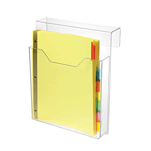 Source One Deluxe Clear Acrylic Cubicle Sign Holder, Name Plates, & File Holders (3 Inch Hook, File Holder) - color: File Holder, size: 3 Inch Hook