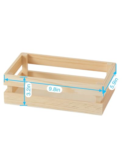 Set of 3 Rustic Wooden Nesting Crates with Handles, Decorative Wood Crates, Crate Box Wooden Storage Box for Kitchen, Office, Bedroom, Closet, Rustic Country Decor (Halloween, Thanksgiving, Christmas)