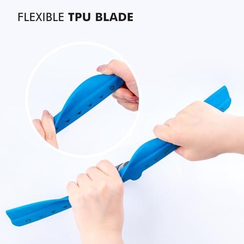 FOSHIO Window Squeegee with 18-Inch Large TPU Blade, All-Purpose Shower Squeegee for Glass Doors, Car Windows, Windshield, PPF Installation, Streak-Free Tile Wall Glass Cleaner Tool