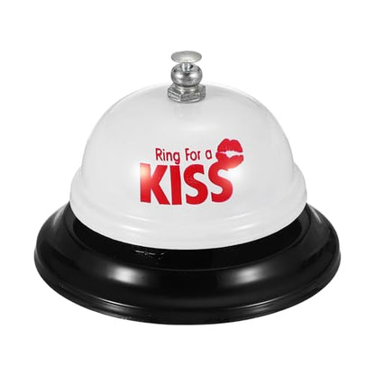 PATIKIL Desk Bell, 3.3" Service Call Bell Ringing, KISS, White - color: White(kiss)