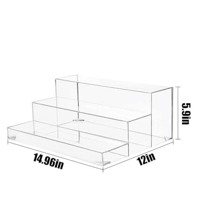 Acrylic Bar Bottle Rack Display 3 Tiers Clear Stand Riser Shelves
