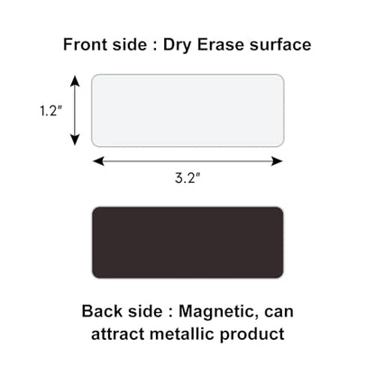 Dry Erase Magnetic Labels 3.1x1.2 Inch White, Reusable Magnetic Dry Erase Labels for Classroom Office Whiteboards，Pack of 40 - color: White, size: 3.1 x 1.2 Inch