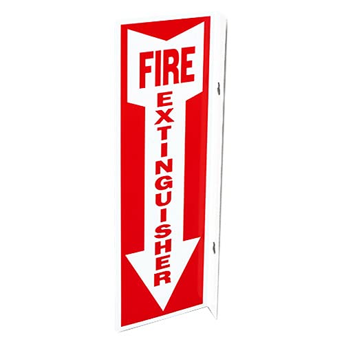 (10 Pack) 4" x 18" Plastic 90-Degree Angle Outdoor Fire Extinguisher Signs