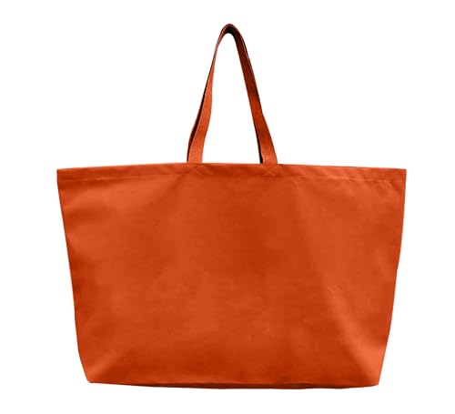 Large Canvas Tote Bag Reusable Extra Big Grocery Bags - color: Orange
