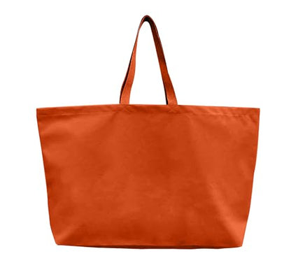 Large Canvas Tote Bag Reusable Extra Big Grocery Bags - color: Orange