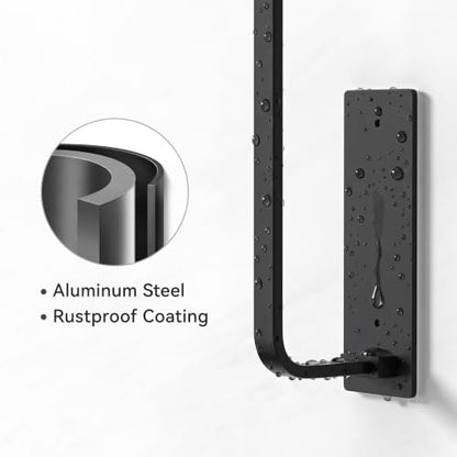 Paper Towel Holder Under Cabinet, Self-Adhesive or Drilling, Matte Black - color: Black