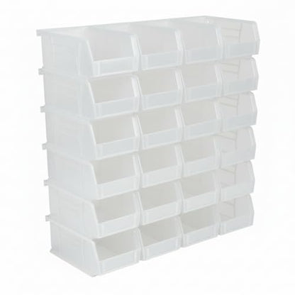 7.5" x 4" x 3" (24 Pack) Plastic Stackable Storage Bin, Clear - color: Clear, size: 24 Pack
