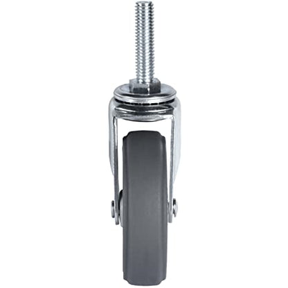 Finnhomy Caster Wheels 3 Inch Set of 4 Heavy Duty Threaded Stem Casters 3/8"-16 x 1-1/2" Swivel Rubber Industrial Castors Premium Wheels for Wire Shelving/Furniture/Carts Load Bearing 720 Lbs Gray - size: 3/8" -16 x 1-1/2" (No Brake)
