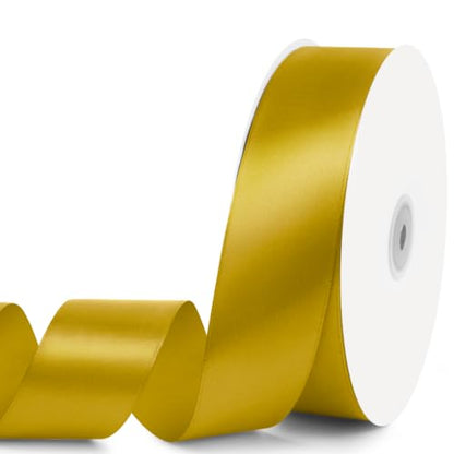 KMER LIFE 1-1/2" x 100 Yards Golden Satin Ribbon Crafts Gift Wrapping - color: Golden, size: 1-1/2" x 100 Yards