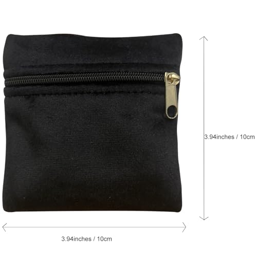 8pcs Small Velvet Jewelry Pouches with Zipper Gift Bags for Bracelet Necklace,Ring,Earrings,Earphone,Wedding Favors, Party Favors,Travel,3.94" X 3.94" (Black) - color: Black