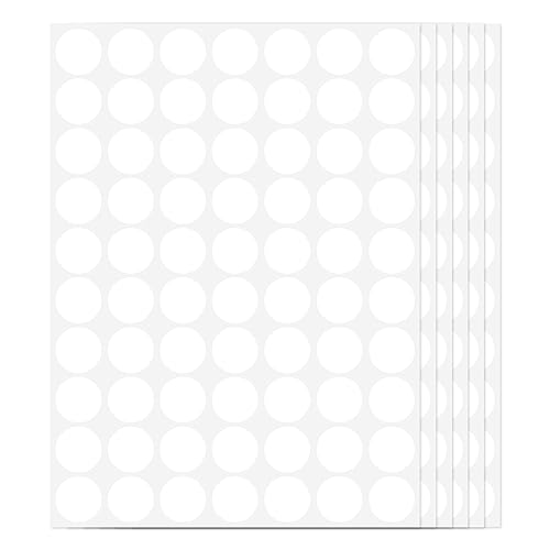1400 PCS White Circle Dot Stickers 3/4" Round Coding Label - color: White