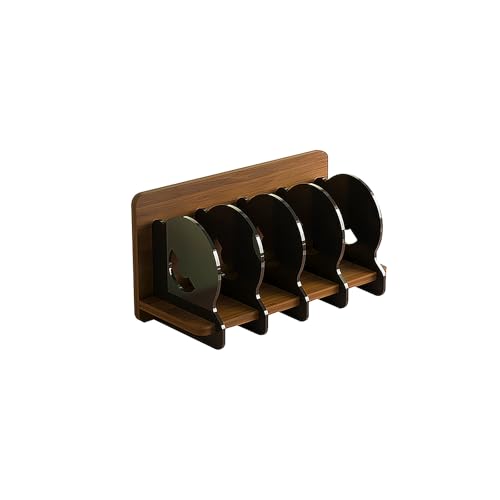 Wooden Cd Storage Box CD Holder Rack, DVD Display Stand Cd Storage Organizer Movie Cases Music Cassette Tapes Shelf Stand Record Crates Video Games Countertop Storage Brown