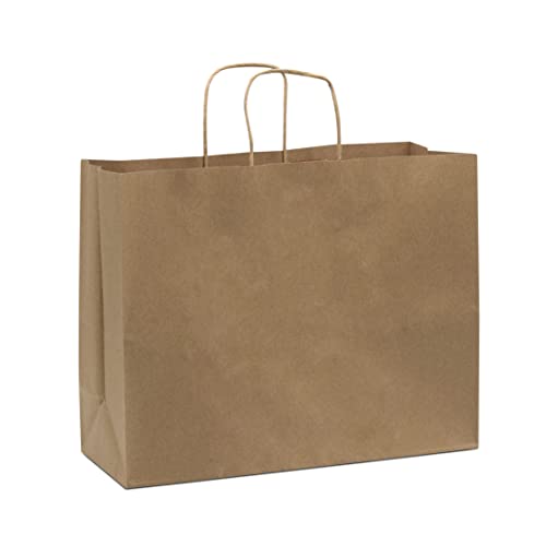Prime Line Packaging Large Brown Bags, Kraft Gift Bags, 16x6x12, 200 Pack - size: 16x6x12 Inch