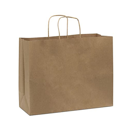 Prime Line Packaging Large Brown Bags, Kraft Gift Bags, 16x6x12, 200 Pack - size: 16x6x12 Inch