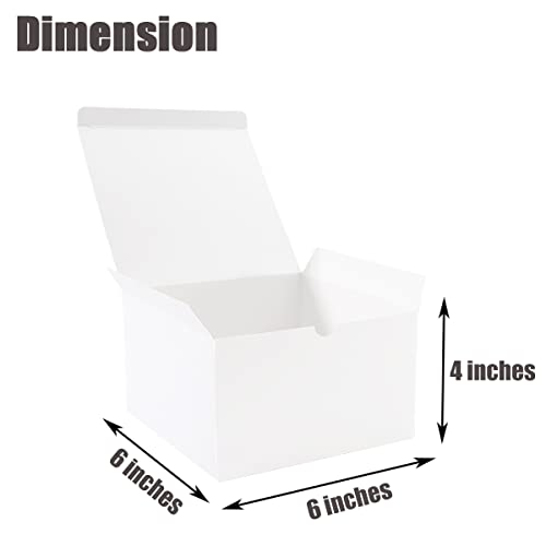 Frantis 20 Pack White Gift Boxes with Lids, 6x6x4 Inch Small Gift Boxes for Wedding Favors, Bridesmaid Proposal, Candles, Mugs, Treats & Retail Packaging, Includes Thank You Stickers - color: White-6x6x4Inch