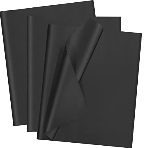 100 Sheets Black Tissue Paper Artdly 14 x 20 Inches Black Wrapping Paper Bulk for Weddings Birthday DIY Project Christmas - color: Black, size: 14x20 Inch (Pack of 100)