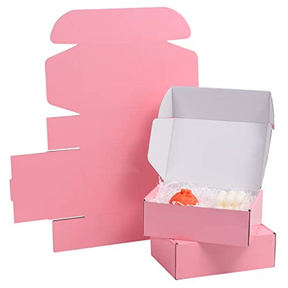 SNOGSWOG 28 Pack 10x8x3 inches Pink Shipping Boxes for Small Business, Small Corrugated Cardboard Gift Box for Mailing,Shipping,Storing,Gifts Wrapping - size: Pink 10x8x3 Inches